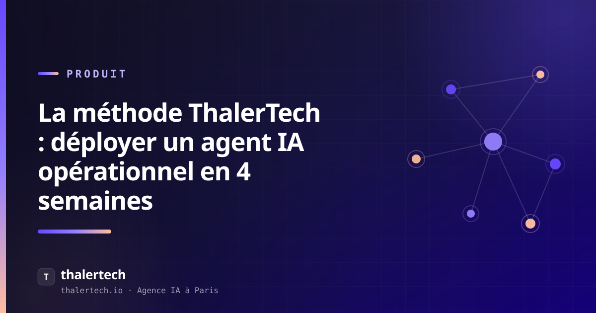 La méthode ThalerTech : déployer un agent IA opérationnel en 4 semaines